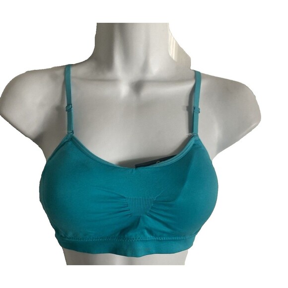 Coobie Cami T Shirt Bra 9012 Bralette Turquoise Adjustable Straps One Size NWT - Picture 2 of 9